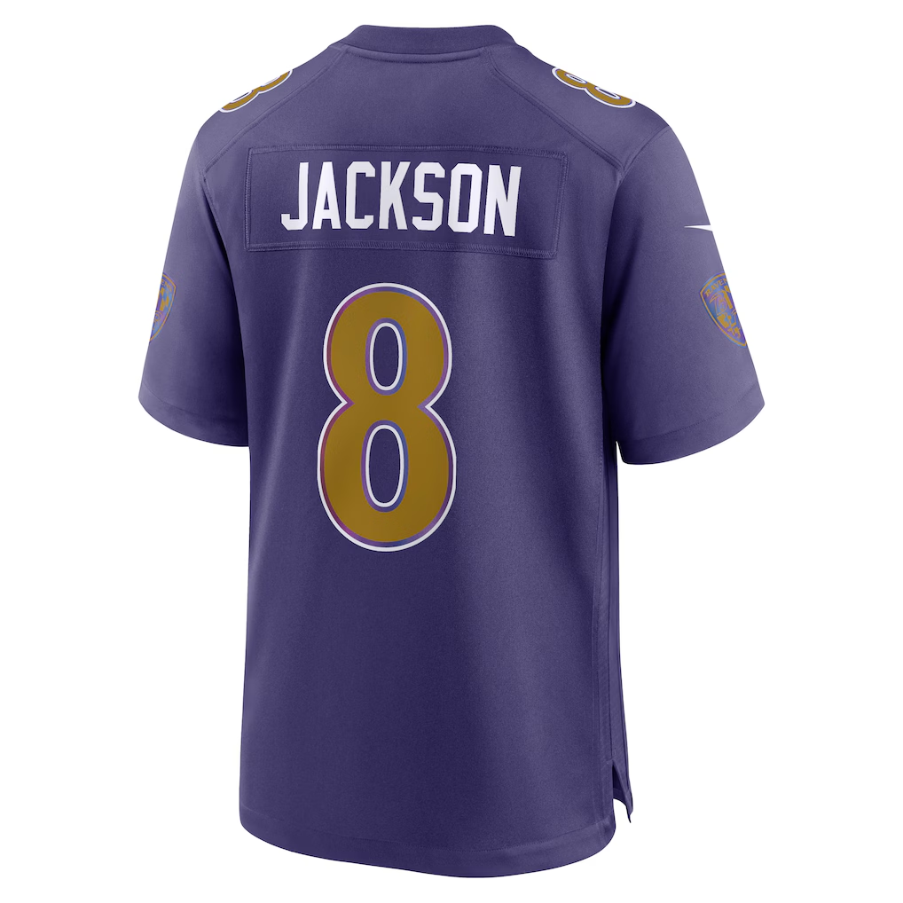 Johmsee B.Ravens #8 Lamar Jackson Purple Alternate Game Stitched Jerseys