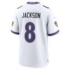 Johmsee B.Ravens #8 Lamar Jackson White Game Stitched Jerseys