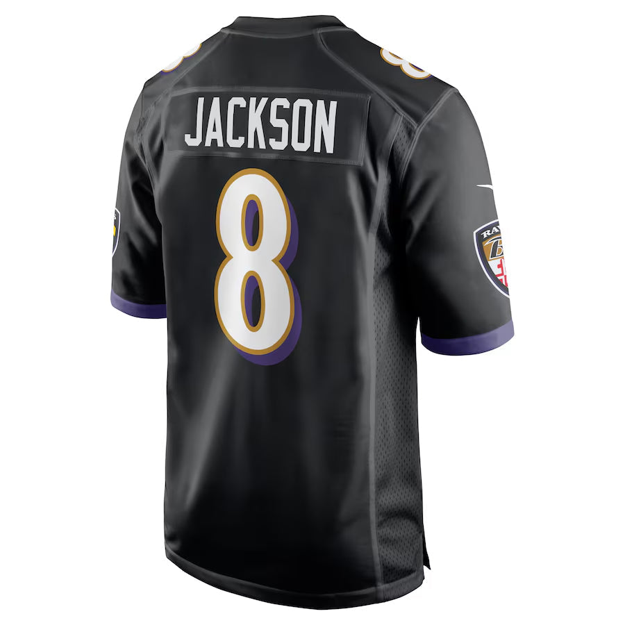 Johmsee B.Ravens #8 Lamar Jackson Player Black Alternate Game Stitched Jerseys