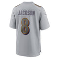 Johmsee B.Ravens #8 Lamar Jackson Player Gray Replica Limited  Stitched Jerseys