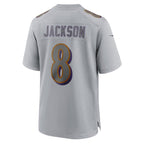 Johmsee B.Ravens #8 Lamar Jackson Player Gray Replica Limited  Stitched Jerseys