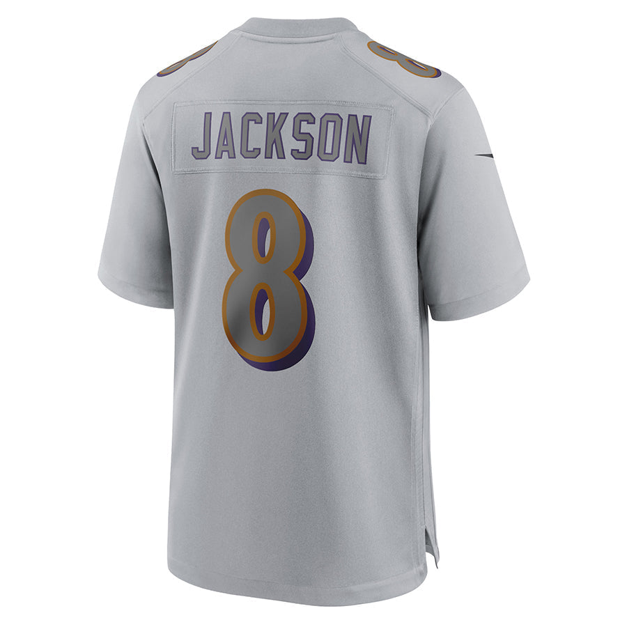 Johmsee B.Ravens #8 Lamar Jackson Player Gray Replica Limited  Stitched Jerseys