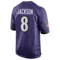 Johmsee B.Ravens #8 Lamar Jackson Player Purple Game Stitched Jerseys