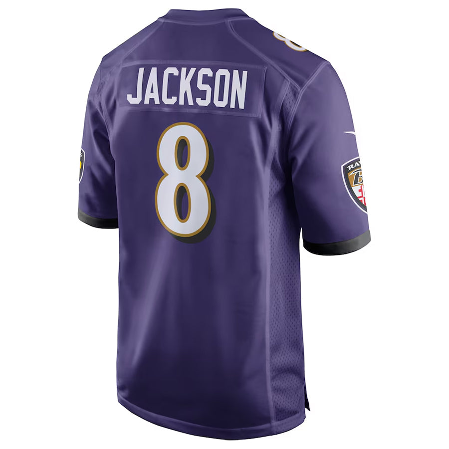 Johmsee B.Ravens #8 Lamar Jackson Player Purple Game Stitched Jerseys