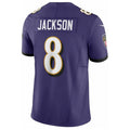 Johmsee B.Ravens #8 Lamar Jackson Player Vapor F.U.S.E. Limited Purple Stitched Jerseys