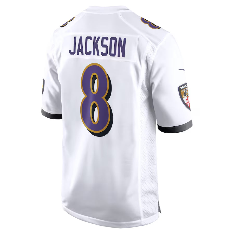 Johmsee B.Ravens #8 Lamar Jackson Player White Game Stitched Jerseys