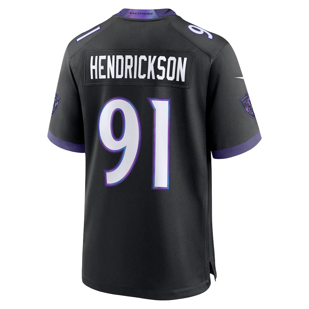 Johmsee B.Ravens #91 Trey Hendrickson Black Alternate Game Stitched Jerseys