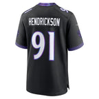 Johmsee B.Ravens #91 Trey Hendrickson Black Alternate Game Stitched Jerseys