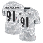 Johmsee B.Ravens #91 Trey Hendrickson Player Arctic Camo Salute to Service Limited Stitched Jerseys