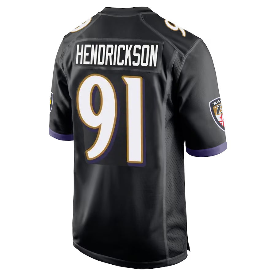 Johmsee B.Ravens #91 Trey Hendrickson Player Black Alternate Home Game Stitched Jerseys