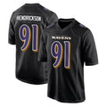 Johmsee B.Ravens #91 Trey Hendrickson Player Black Carbon Fashion Home Stitched Jerseys