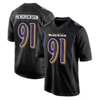 Johmsee B.Ravens #91 Trey Hendrickson Player Black Carbon Fashion Home Stitched Jerseys
