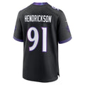 Johmsee B.Ravens #91 Trey Hendrickson Player Black Home Game Stitched Jerseys