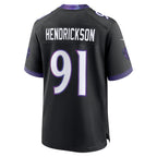 Johmsee B.Ravens #91 Trey Hendrickson Player Black Home Game Stitched Jerseys