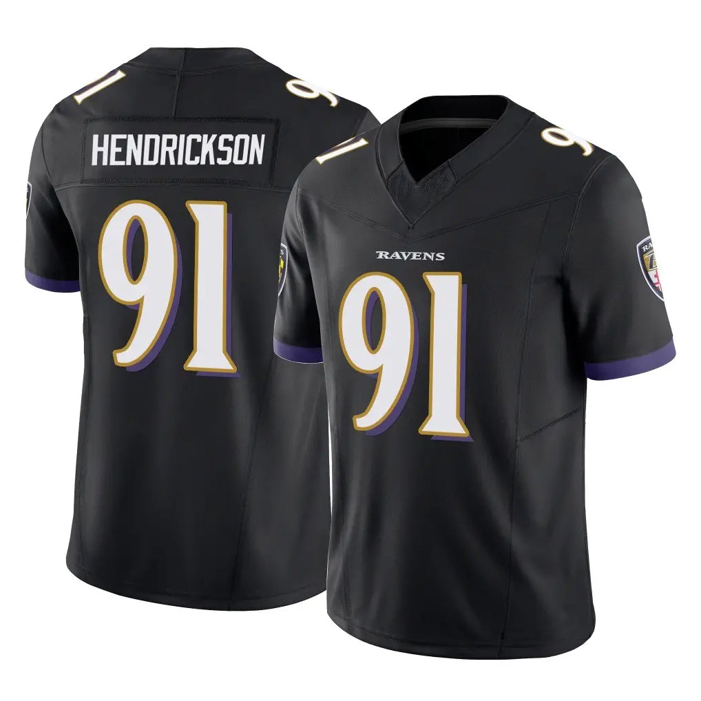 Johmsee B.Ravens #91 Trey Hendrickson Player Black Vapor F.U.S.E. Limited Stitched Jerseys