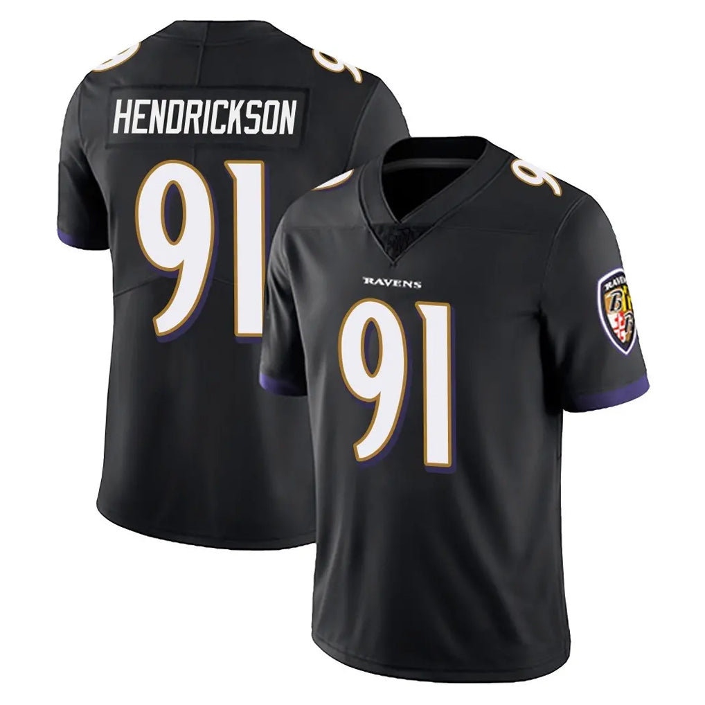 Johmsee B.Ravens #91 Trey Hendrickson Player Black Vapor Untouchable Limited Home Stitched Jerseys