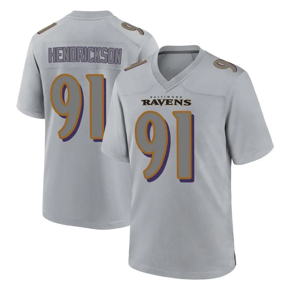 Johmsee B.Ravens #91 Trey Hendrickson Player Gray Replica Game Stitched Jerseys