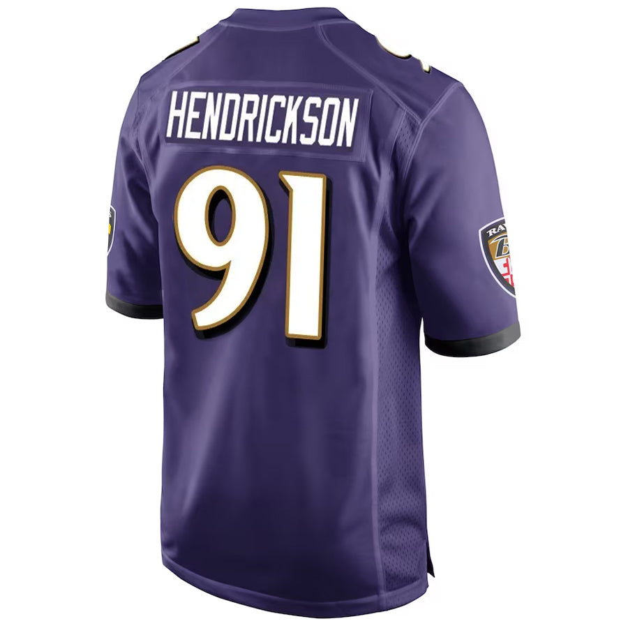 Johmsee B.Ravens #91 Trey Hendrickson Player Purple Alternate Home Game Stitched Jerseys