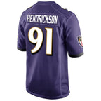 Johmsee B.Ravens #91 Trey Hendrickson Player Purple Alternate Home Game Stitched Jerseys