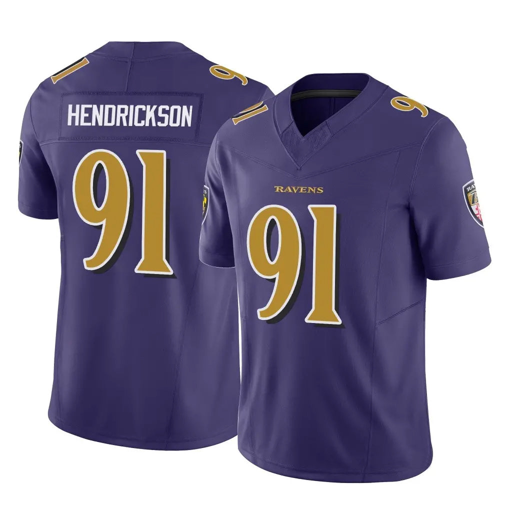 Johmsee B.Ravens #91 Trey Hendrickson Player Purple Vapor F.U.S.E. Limited Game Stitched Jerseys