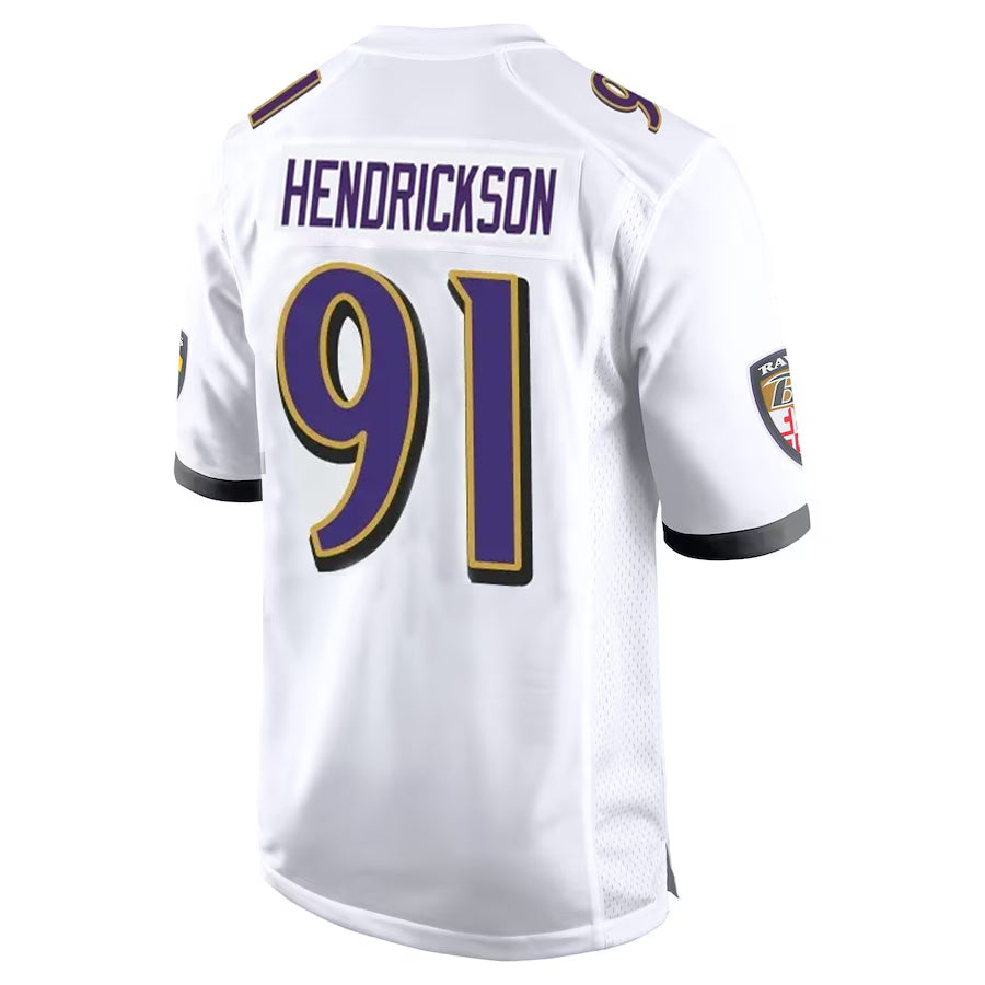 Johmsee B.Ravens #91 Trey Hendrickson Player White Alternate Home Game Stitched Jerseys