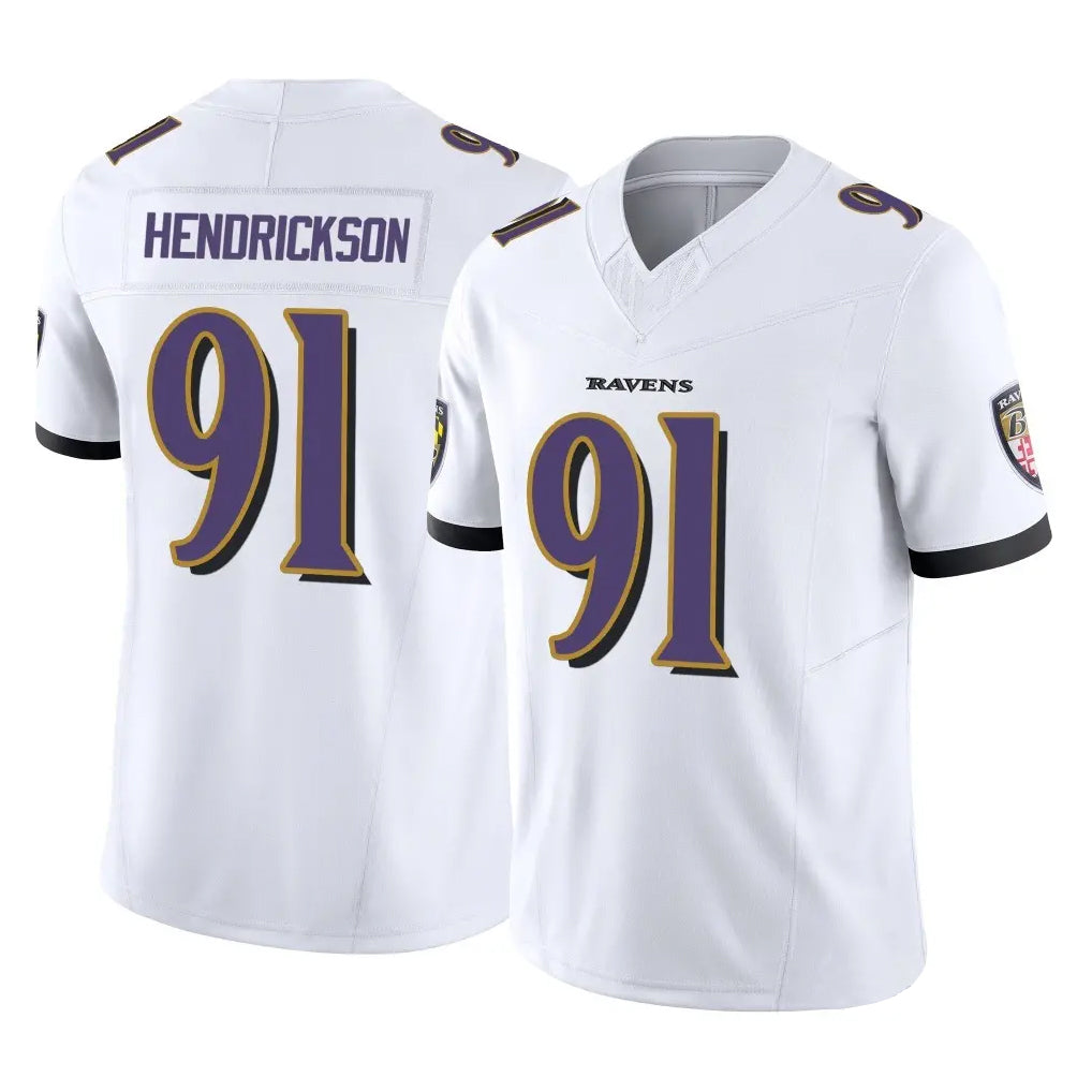 Johmsee B.Ravens #91 Trey Hendrickson Player White Vapor F.U.S.E. Limited Stitched Jerseys