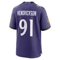 Johmsee B.Ravens #91 Trey Hendrickson Purple Team Game Stitched Jerseys