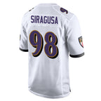 Johmsee B.Ravens #98 Tony Siragusa Player White Alternate Home Game Stitched Jerseys