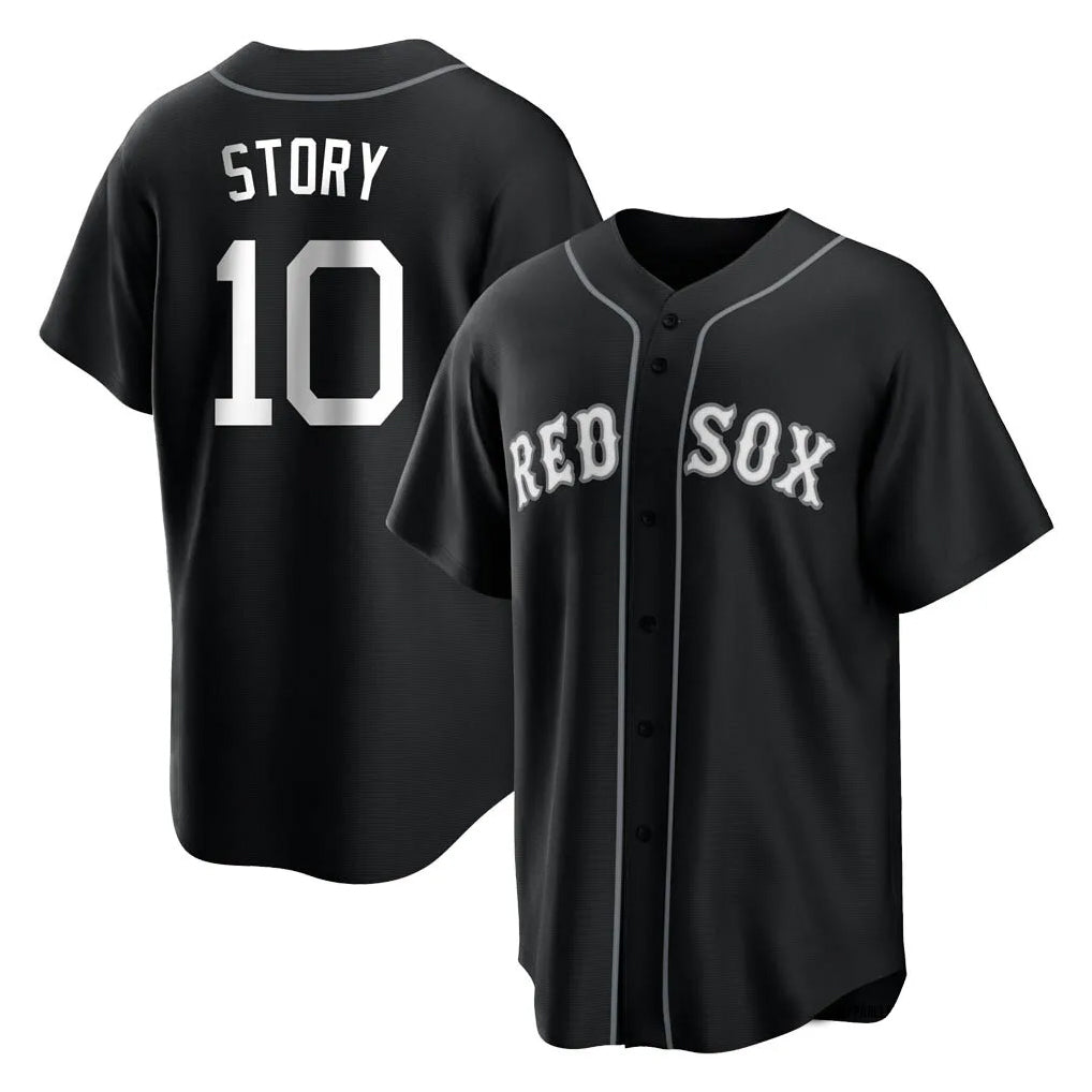Johmsee B.Red Sox #10 Trevor Story Player Black Home Game Stitched Jerseys
