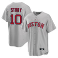 Johmsee B.Red Sox #10 Trevor Story Player Gray Road Home Game Stitched Jerseys
