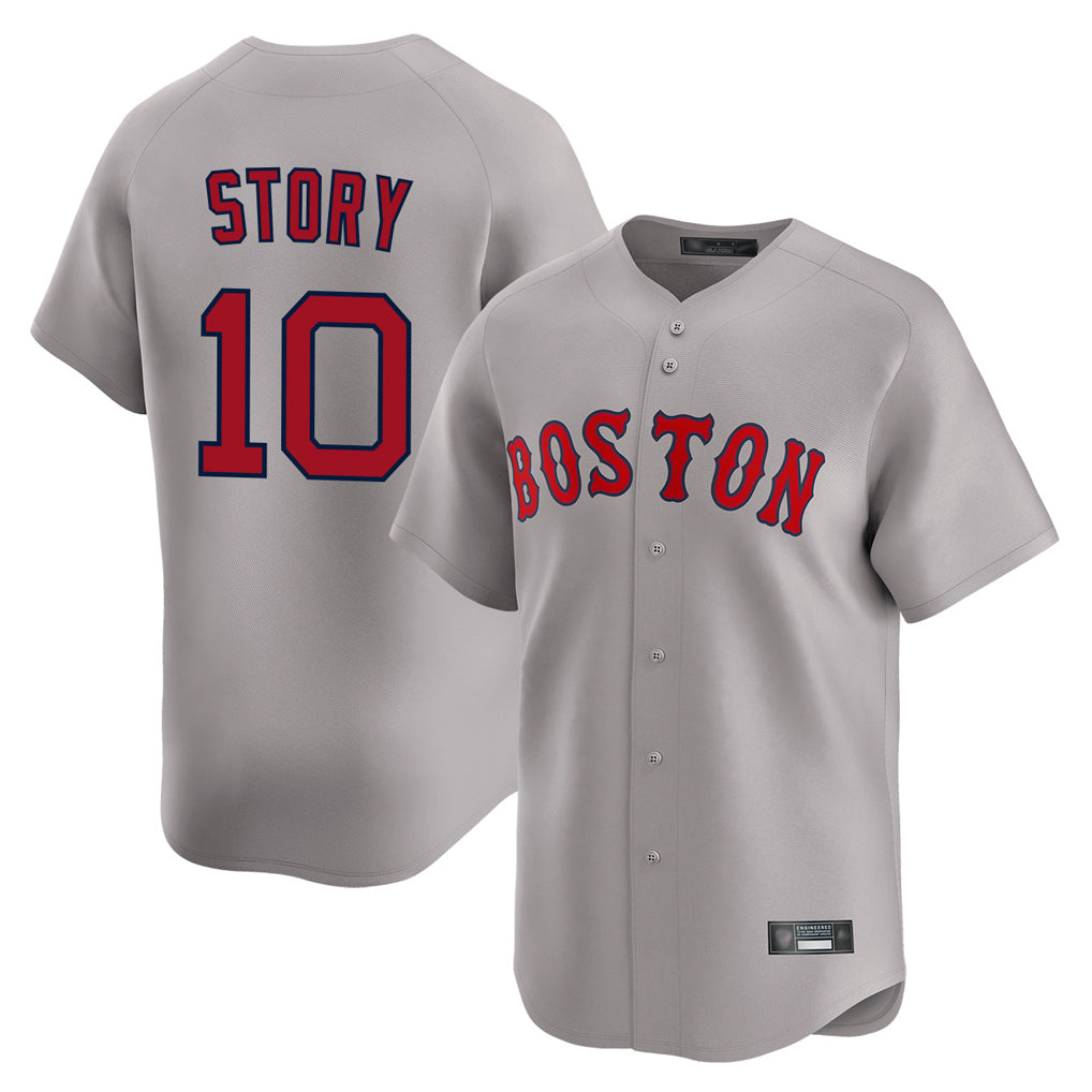 Johmsee B.Red Sox #10 Trevor Story Player Gray Road Limited Home Game Stitched Jerseys