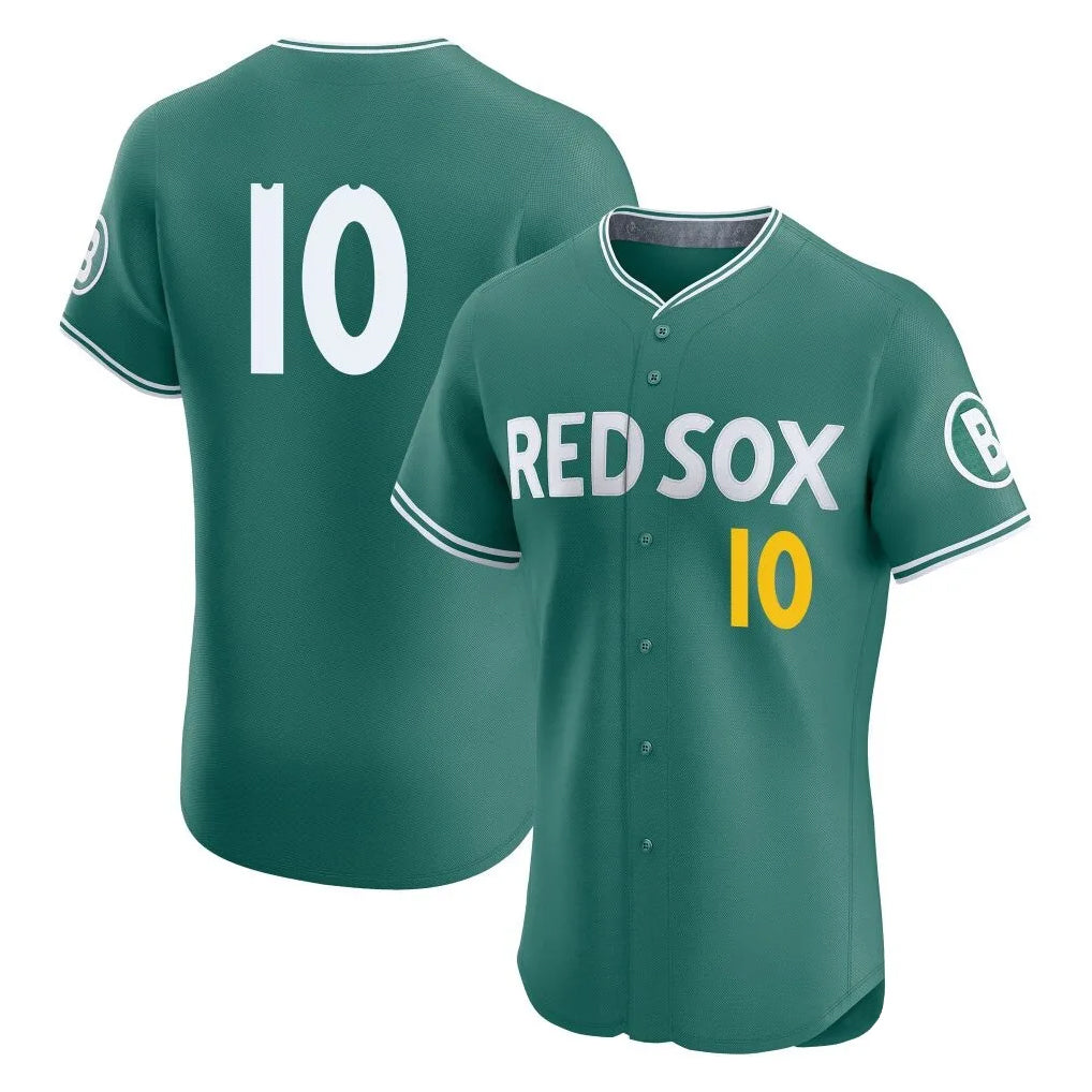 Johmsee B.Red Sox #10 Trevor Story Player Green City Connect Limited Elite Home Game Stitched Jerseys