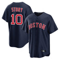 Johmsee B.Red Sox #10 Trevor Story Player Navy Home Game Stitched Jerseys