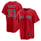 Johmsee B.Red Sox #10 Trevor Story Player Red Home Game Stitched Jerseys