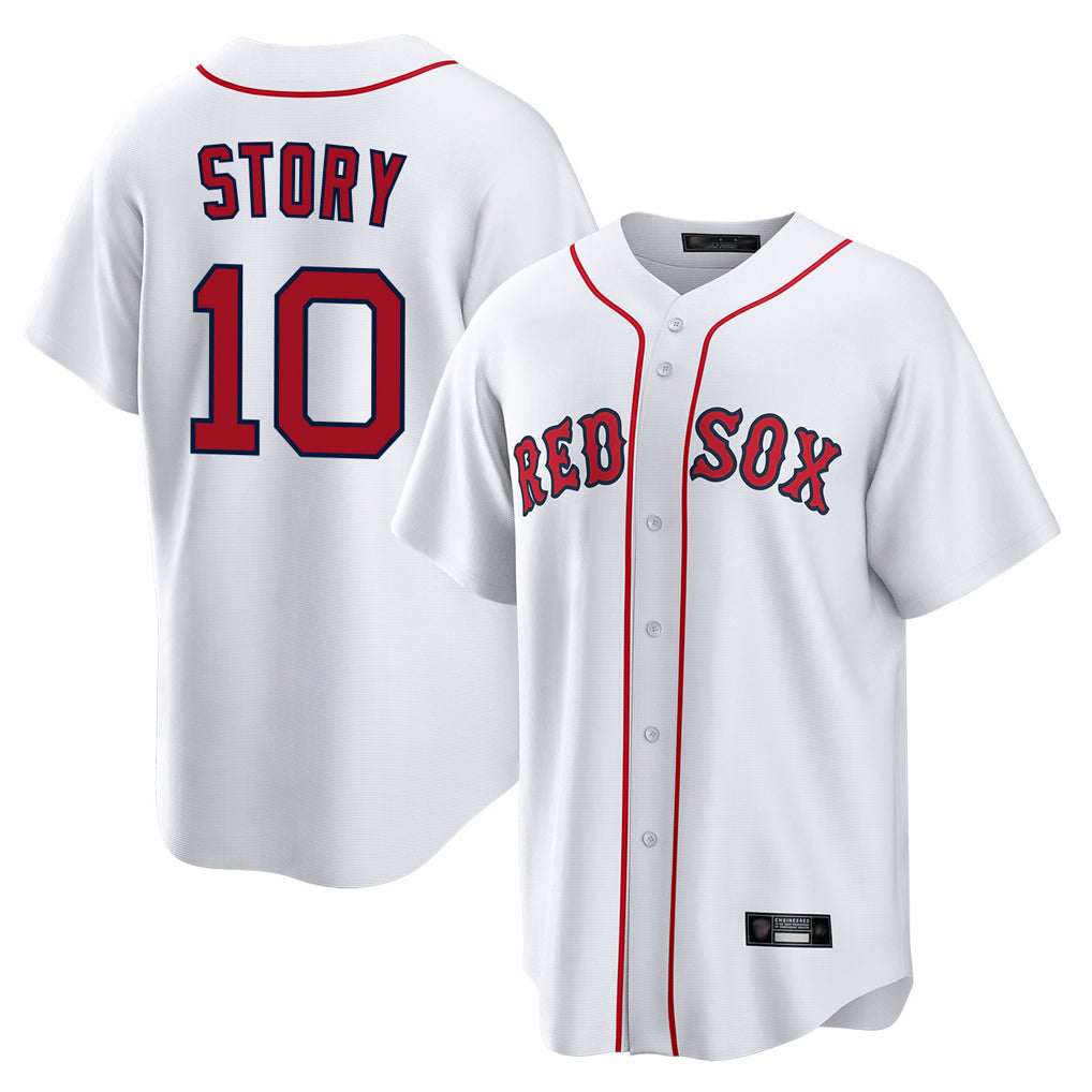 Johmsee B.Red Sox #10 Trevor Story Player White Home Game Stitched Jerseys