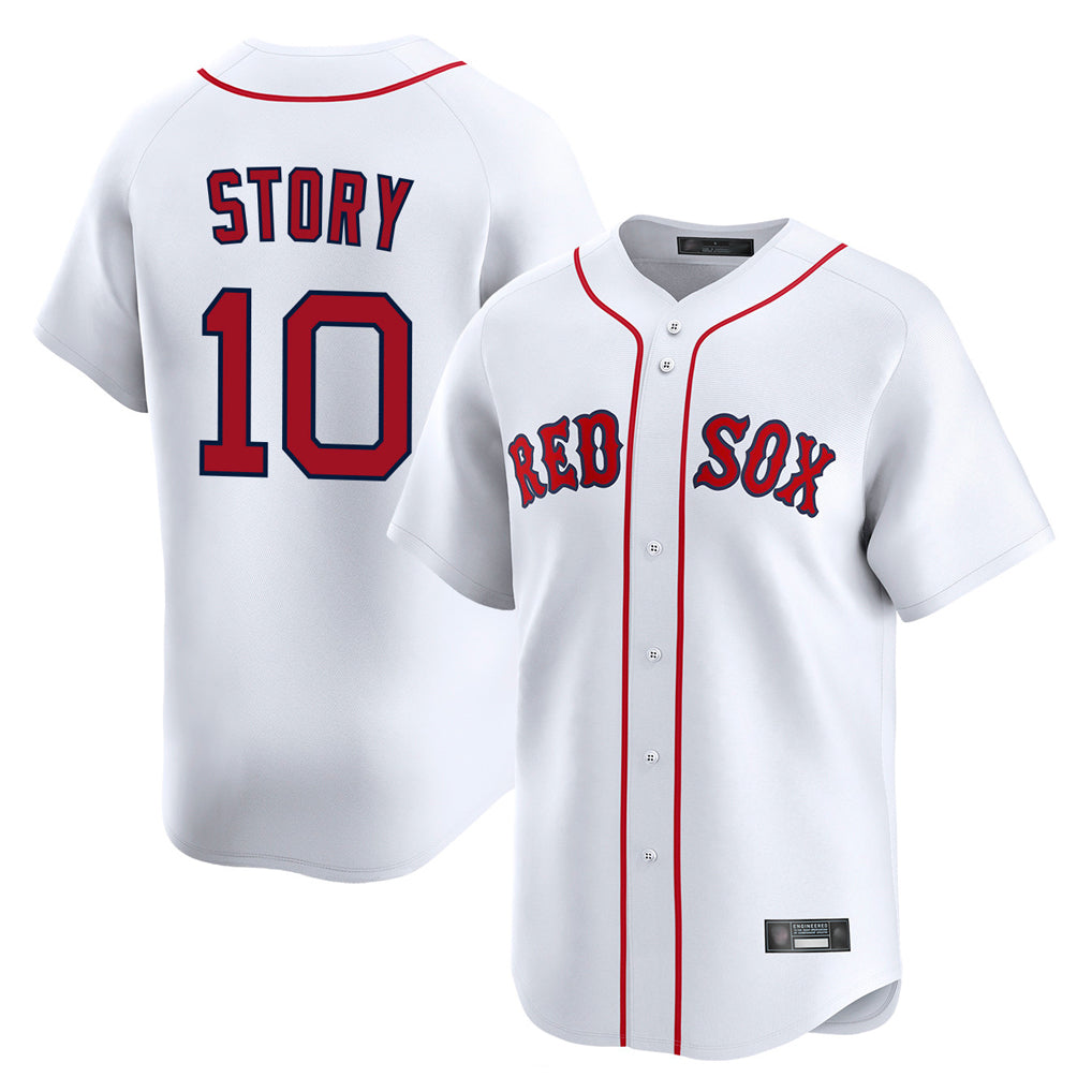 Johmsee B.Red Sox #10 Trevor Story Player White Limited Home Game Stitched Jerseys