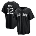Johmsee B.Red Sox #12 Connor Wong Player Black Home Game Stitched Jerseys