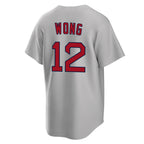 Johmsee B.Red Sox #12 Connor Wong Player Gray Road Home Game Stitched Jerseys