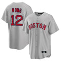 Johmsee B.Red Sox #12 Connor Wong Player Gray Road Home Game Stitched Jersey