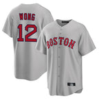 Johmsee B.Red Sox #12 Connor Wong Player Gray Road Home Game Stitched Jersey