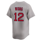 Johmsee B.Red Sox #12 Connor Wong Player Gray Road Limited Home Game Stitched Jerseys
