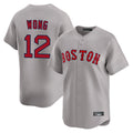 Johmsee B.Red Sox #12 Connor Wong Player Gray Road Limited Home Game Stitched Jerseys