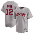 Johmsee B.Red Sox #12 Connor Wong Player Gray Road Limited Home Game Stitched Jerseys