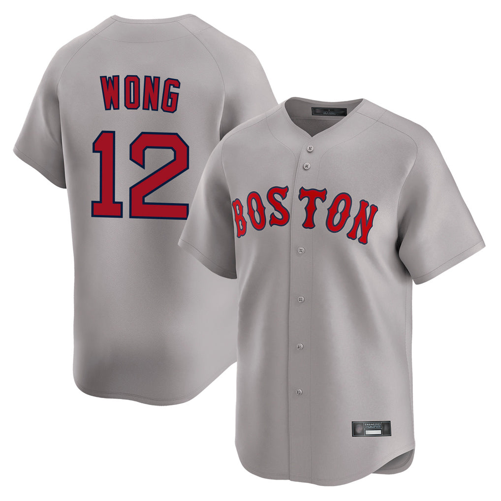 Johmsee B.Red Sox #12 Connor Wong Player Gray Road Limited Home Game Stitched Jerseys
