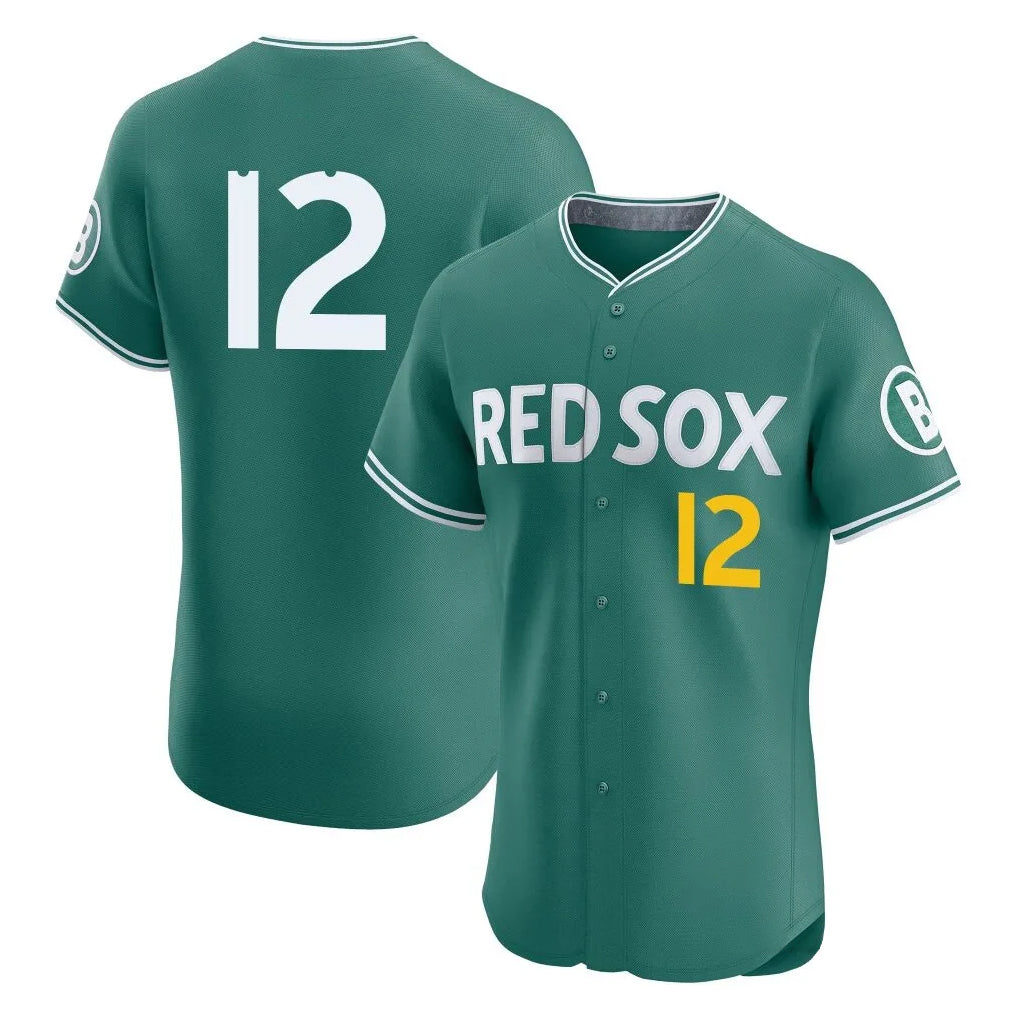 Johmsee B.Red Sox #12 Connor Wong Player Green City Connect Limited Elite Home Game Stitched Jersey