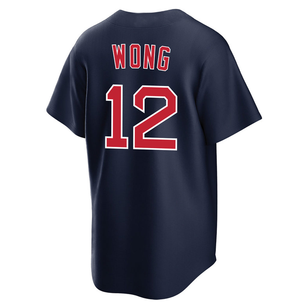 Johmsee B.Red Sox #12 Connor Wong Player Navy Home Game Stitched Jerseys