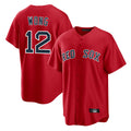 Johmsee B.Red Sox #12 Connor Wong Player Red Home Game Stitched Jersey