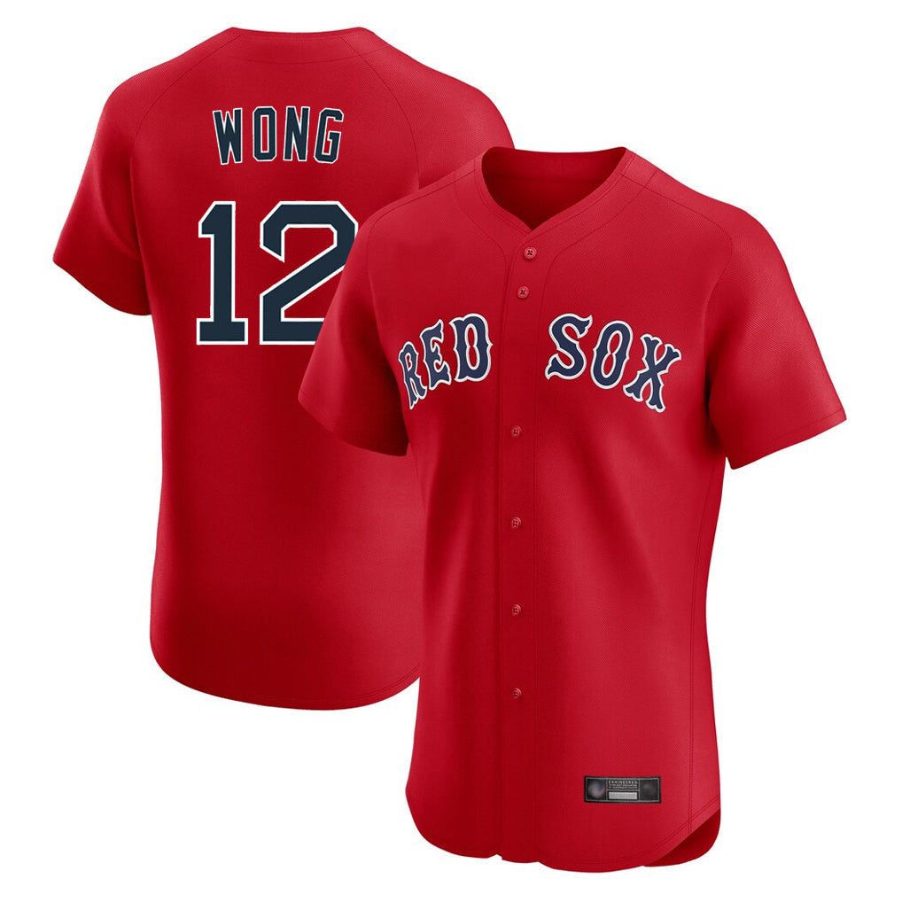 Johmsee B.Red Sox #12 Connor Wong Player Red Limited Elite Home Game Stitched Jerseys