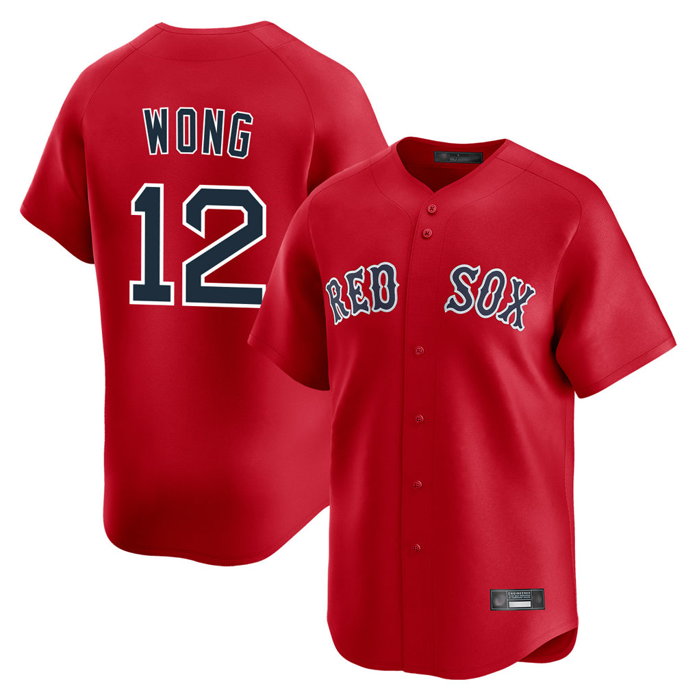 Johmsee B.Red Sox #12 Connor Wong Player Red Limited Home Game Stitched Jerseys
