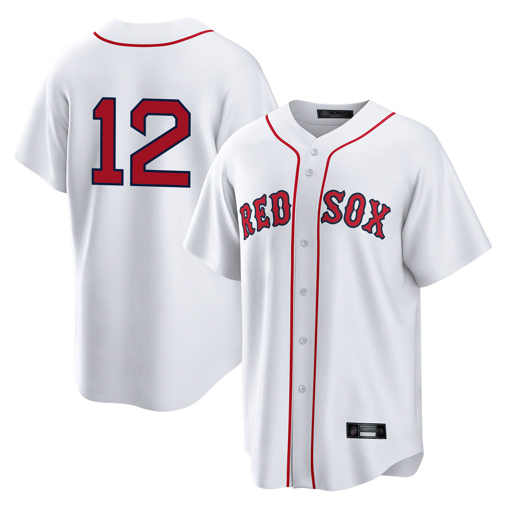 Johmsee B.Red Sox #12 Connor Wong Player White Home Game Stitched Jersey